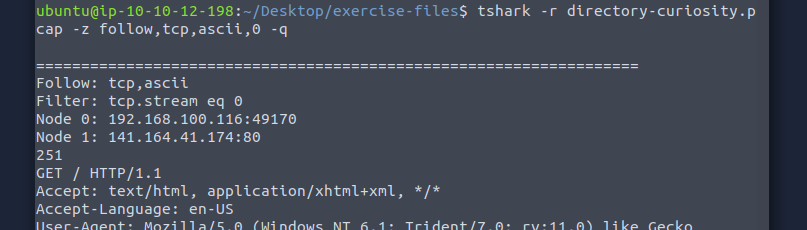 Contents of TCP Stream 0