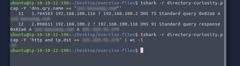 Commands to find the number of HTTP requests