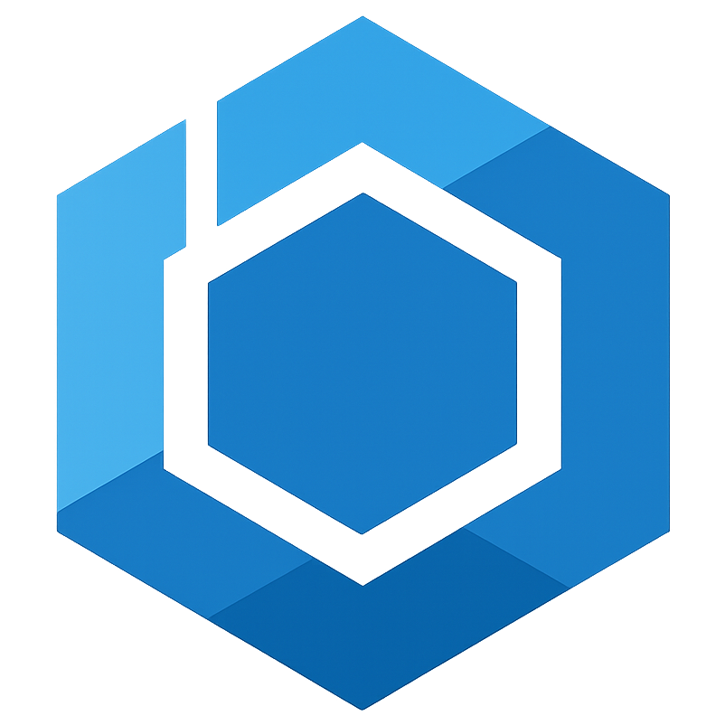 Hexagon in various shades of blue