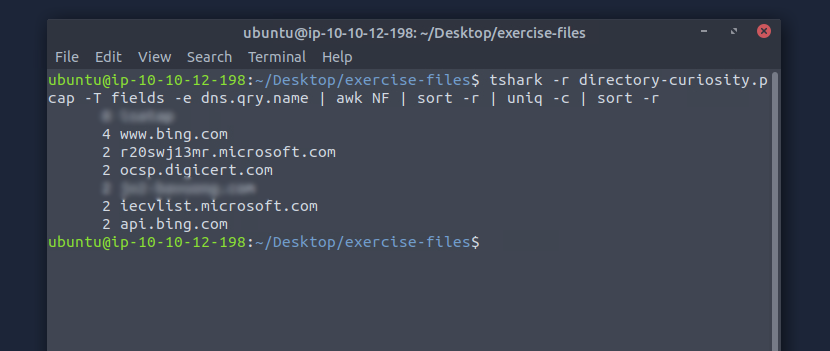 List of queried domains